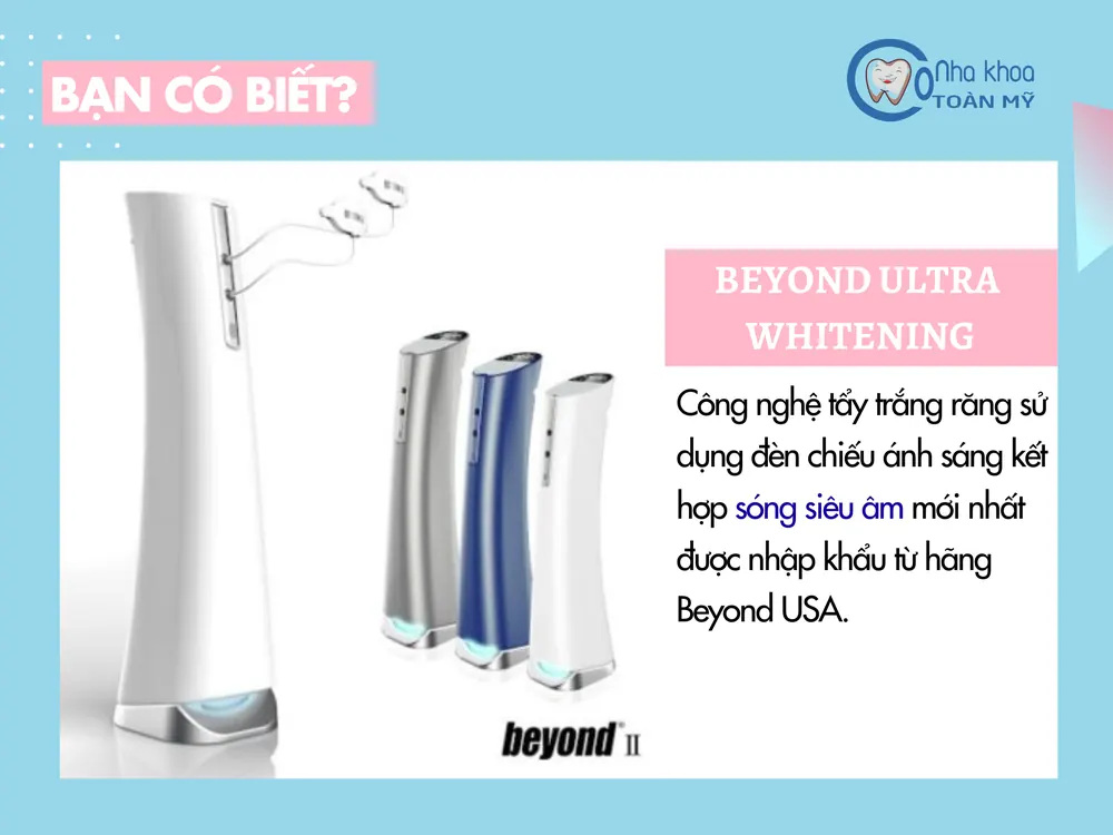 Công nghệ tẩy trắng răng Beyond Ultra Whitening kết hợp sóng siêu âm hiện đại từ Mỹ